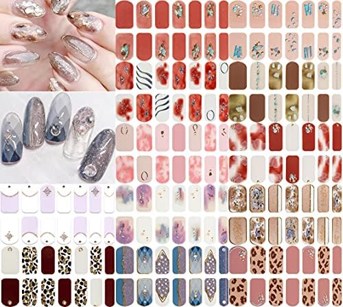 12 Sheets Women's Girls Self-Adhesive Gel Nail Art Decals Stickers for Manicures