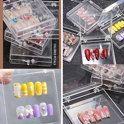 Clear Acrylic Nail Polish Organizer Display Case with 10 Compartments and Tape Included - Image 6