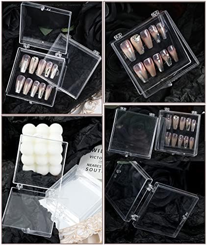 Clear Acrylic Nail Polish Organizer Display Case with 10 Compartments and Tape Included - Image 5