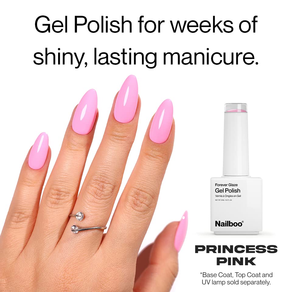 Nailboo PREMIER Forever Glaze Gel Nail Polish, (Bright Pink) Princess Pink LED Nail Lamp Gel Polish, Self-Leveling DIY Nails, Salon Quality Nail Color, Glossy Long-Wear, 0.3 oz. - Image 3