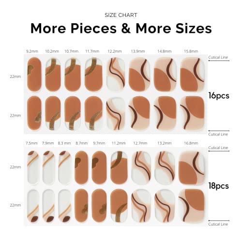 Nailog Semi Cured Gel Nail Strips 34 pcs| Long Lasting Nail Polish Sticker Wraps with Glossy Gel Finish, Maze - Image 5