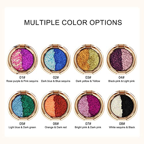 Name Brand Neutral Shades Sequin Eyeshadow Compact Easy Apply Portable Discs - Image 4