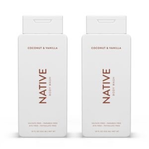 Native Coconut Vanilla Body Wash 18 oz 2 Pack Sulfate Paraben Free for All