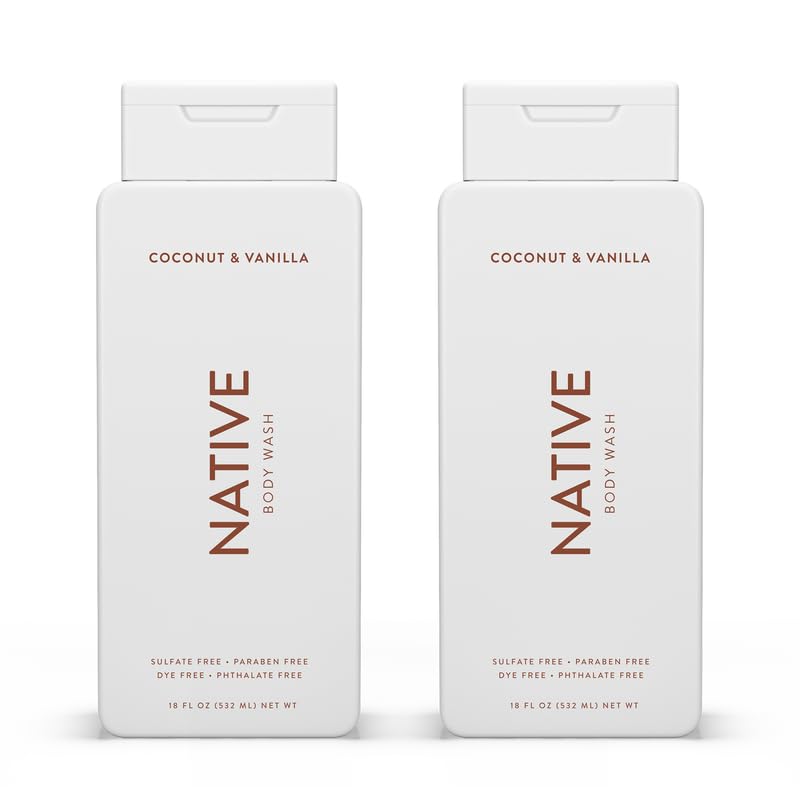 Native Coconut Vanilla Body Wash 18 oz 2 Pack Sulfate Paraben Free for All