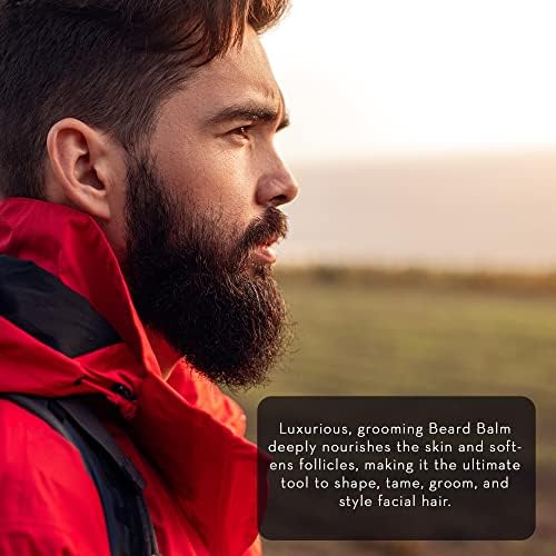 Natural Beard Balm for Men, Non-Greasy Beard Wax and Conditioner for Beard Growth, Amber Musk Scent Mustache Wax, Cruelty-Free, Beard Conditioner, Softening Beard Care by Pure Body Naturals, 1.75oz - Image 3