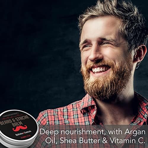 Natural Beard Balm for Men, Non-Greasy Beard Wax and Conditioner for Beard Growth, Amber Musk Scent Mustache Wax, Cruelty-Free, Beard Conditioner, Softening Beard Care by Pure Body Naturals, 1.75oz - Image 4