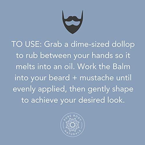 Natural Beard Balm for Men, Non-Greasy Beard Wax and Conditioner for Beard Growth, Amber Musk Scent Mustache Wax, Cruelty-Free, Beard Conditioner, Softening Beard Care by Pure Body Naturals, 1.75oz - Image 6