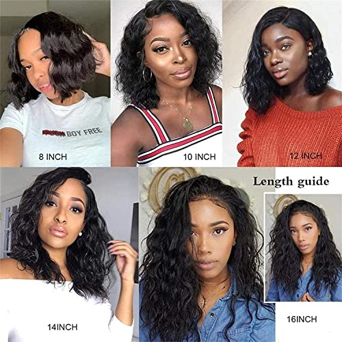 18 Inch Natural Black Pre-Plucked Bleached Knots Lace Front Human Hair Wig - Image 3