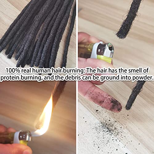 8 Inch Natural Black 0.6cm Human Hair Loc Extensions 20 Strands Dyeable Handmade - Image 7