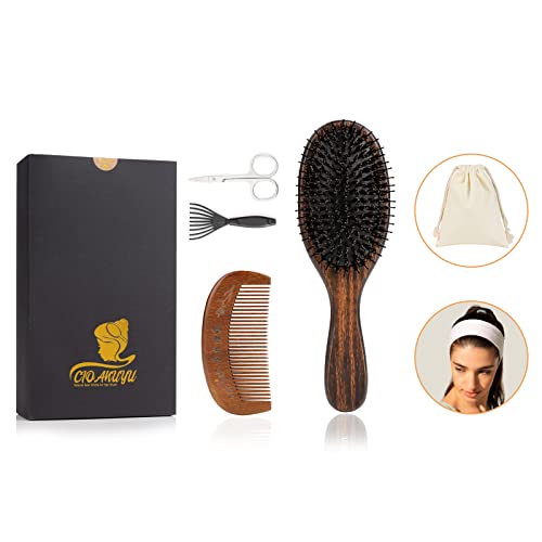 Natural Boar Bristle Hair Brush - Bearded Men and Girls with Long Hair - Ideal for Travel - Image 7