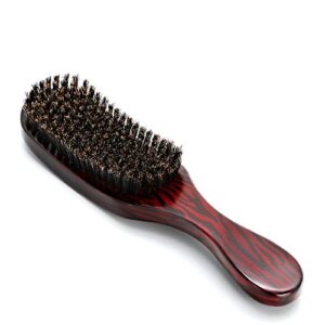 Mahogany Ergonomic Handle Natural Boar Bristle Hair Brush for All Hair Types