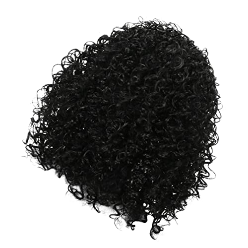 Natural Full Curly Long Afro Wig for Black Women, Includes Bangs, High-Temp Wire Headband Included