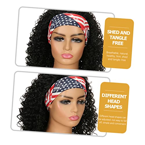 Natural Full Curly Long Afro Wig for Black Women, Includes Bangs, High-Temp Wire Headband Included - Image 8