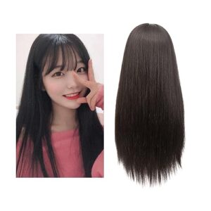 75cm Long Soft Bonnet Black Wig for Women, Natural Look, Large Clip Attachment