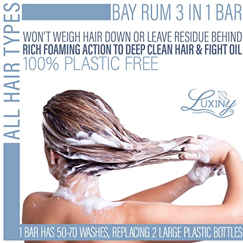 Natural Shampoo Bars for Hair, Made in USA, Up to 60 Washes of Vegan, Sulfate Free Shampoo, Use at Home & a Travel Shampoo – All Hair Types (Bay Rum) - Image 8