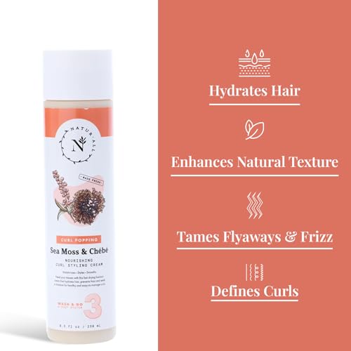 NaturAll Sea Moss & Chebe Curl Cream - Sulfate-Free 3 in 1 Curl Defining Cream Enhances Curl Shape, Hydrates Hair & Reduces Frizz – Curl Activator Cream to Define All Curl Types & Textures (8.5 Oz) - Image 4