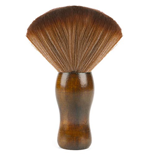 Neck Duster Brush for Hair Cutting, Yebeauty Large Neck Duster Brush Soft Barber Hairbrush for Hair Cutting, Hair Sweep Brushes with Natural Fiber Wooden Handle Cutting Kits, Brown