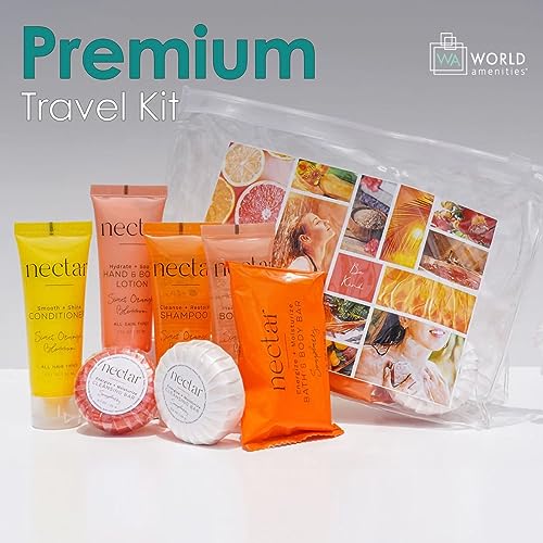 Nectar Mini Travel Size Toiletries Bathroom Kit | Sweet Orange Blossom| Shampoo, Conditioner, Body Wash, Lotion, Two Round Cleansing Bars and Body Bar - Image 6