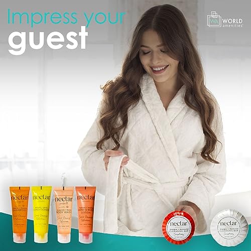 Nectar Mini Travel Size Toiletries Bathroom Kit | Sweet Orange Blossom| Shampoo, Conditioner, Body Wash, Lotion, Two Round Cleansing Bars and Body Bar - Image 2