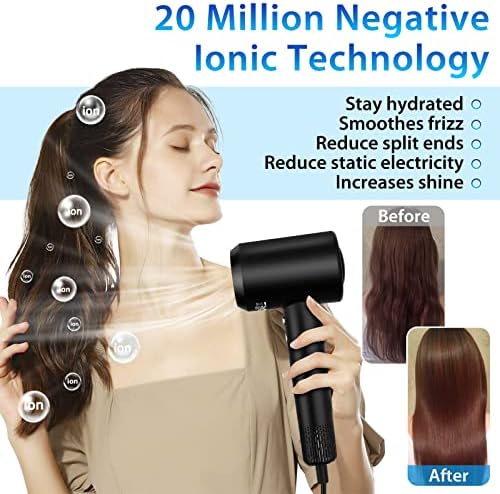 Pro Black Ionic Hair Dryer 110,000 RPM Motor 4 Heat Settings - Image 3