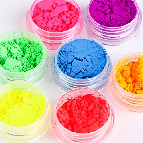 Neon Eyeshadow Pigments Black Light UV Reactive 6 Bright Powder Colors Kit (Neon) - Image 5