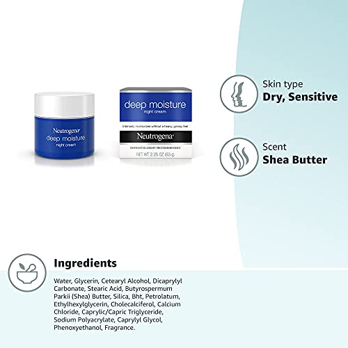 Neutrogena 2.25 oz Dry Skin Deep Moisture Hydrating Night Cream New - Image 10