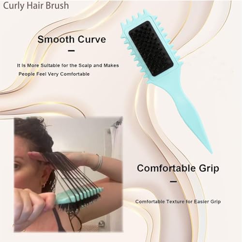 New Curly Hair Brush, Brush for Curly Hair, Curling Brush, Applicable Comb for Combing Curly Hair for Women and Men - Image 4