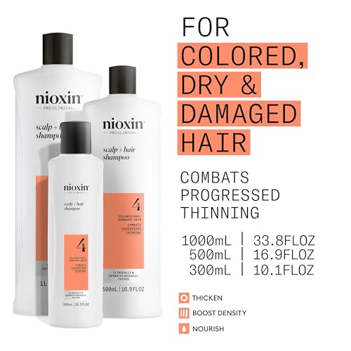 Nioxin System 4, Cleansing Shampoo With Peppermint Oil, Treats Sensitive Scalp & Provides Moisture, For Color Treated Hair with Progressed Thinning, Various Sizes - Image 3