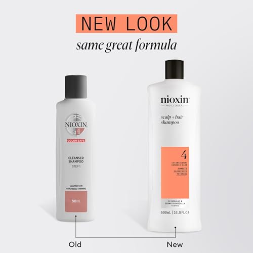 Nioxin System 4, Cleansing Shampoo With Peppermint Oil, Treats Sensitive Scalp & Provides Moisture, For Color Treated Hair with Progressed Thinning, Various Sizes - Image 2