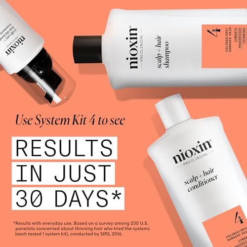 Nioxin System 4, Cleansing Shampoo With Peppermint Oil, Treats Sensitive Scalp & Provides Moisture, For Color Treated Hair with Progressed Thinning, Various Sizes - Image 4