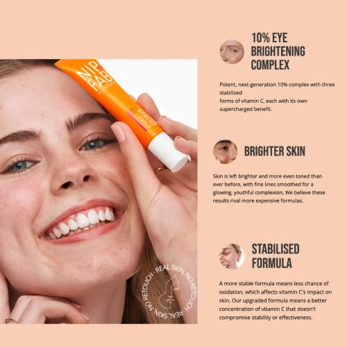 Nip+Fab Vitamin C Fix Eye Cream 10% 0.5 fl oz | with Peptides, Caffeine and Niacinamide for Smoother, Brighter Under Eye Skin | 3 Forms of Vitamin C - Image 6