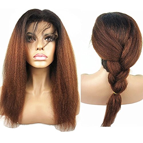 NLW Brazilian virgin human hair full lace wigs for black women Ombre T1b/30 color Italian kinky yaki human hair wigs with baby hair 16inches