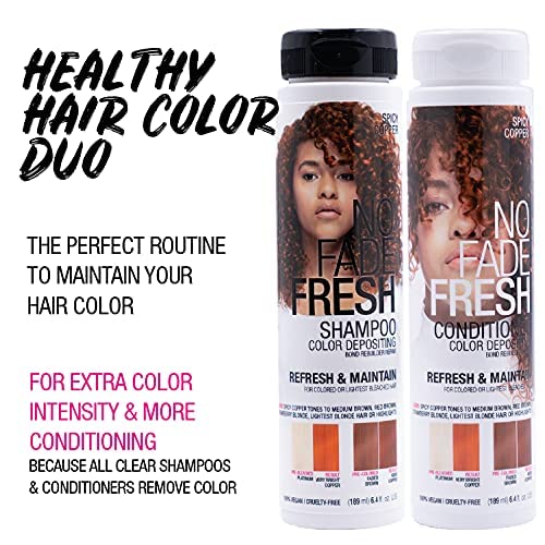 No Fade Fresh Spicy Copper Hair Color Depositing Conditioner with BondHeal Bond Rebuilder - Enhance Color, Prevent Fading & Refresh Copper Color, Deep Conditioning Hair Mask - 6.4 oz - Image 9