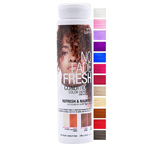 No Fade Fresh Spicy Copper Hair Color Depositing Conditioner with BondHeal Bond Rebuilder - Enhance Color, Prevent Fading & Refresh Copper Color, Deep Conditioning Hair Mask - 6.4 oz