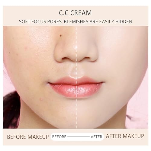 NOISSUE Perebella Cc Cream Skin Tone Adjusting CC Cream SPF 50, Cosmetics CC Cream, Colour Correcting Self Adjusting Soft Moisturizing Skin Tone Gel Invisible Pore Light Oil-Free (Natural-2pcs) - Image 3