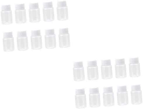 NOLITOY 20 Pcs Storage Boxes Transparent Container Travel Size Bottles Milliliter Large Mouth Bottle Protective Cover Travel Containers for Toiletries Travel Cosmetic Containers Sample