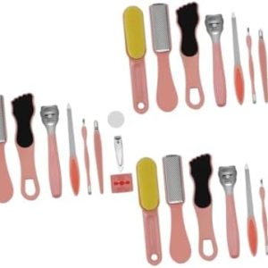 NOLITOY 30 Pcs Salon Pedicure Kit Bee Toys Skin Care Tools Foot Remover File Foot Grinder Hard As Nail Double Sided Remover Hard Skin Remover Stainless Steel Pink Feet