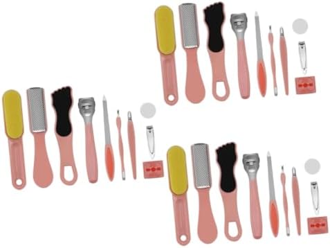 NOLITOY 30 Pcs Salon Pedicure Kit Bee Toys Skin Care Tools Foot Remover File Foot Grinder Hard As Nail Double Sided Remover Hard Skin Remover Stainless Steel Pink Feet