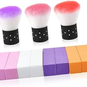 NOLITOY Professional Nail File Manicure Pedicure Kit with High Elastic Sponge and Brush Set