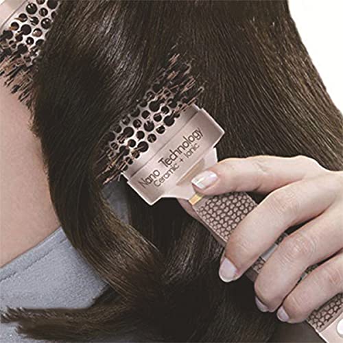 Professional Detangling Hair Round Brush with Non-Slip Handle, Ceramic Nano Coating, Nylon Bristles - Image 5
