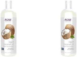 NOW Solutions, Liquid Coconut Oil, Light and Nourishing, Promotes Healthy-Looking Skin and Hair, 16-Ounce (Pack of 2)