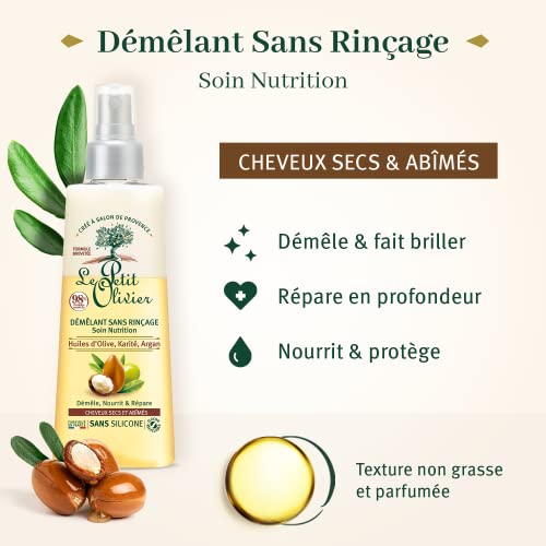 Nutrition No Rinse Hair Detangler 5.07 oz with Olive, Shea, Argan Oils for Dry Hair - Image 2