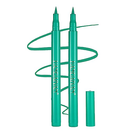 NVLEPTAP 2 PCS Green Liquid Eyeliner Pencil Set Colorful Liquid Eyeliner Pen Matte Eye Liner Waterproof Highly Pigmented Eye Makeup - 04 Green