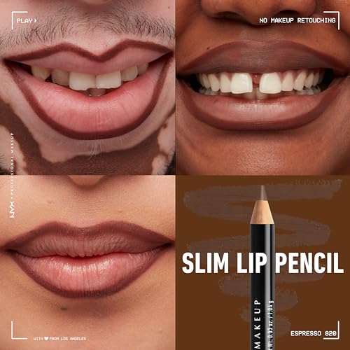 NYX PROFESSIONAL MAKEUP Slim Lip Pencil, Long-Lasting Creamy Lip Liner - Espresso - Image 4