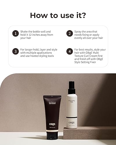 OBgE Style Setting Fixer (5.1fl oz) - Hair Spray for Natural Styling with Medium Hold, Volume. Liquid Formula for Easy Application and Easy Wash. - Image 6