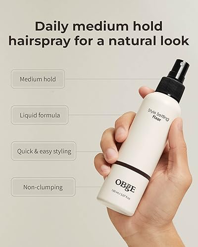 OBgE Style Setting Fixer (5.1fl oz) - Hair Spray for Natural Styling with Medium Hold, Volume. Liquid Formula for Easy Application and Easy Wash. - Image 4