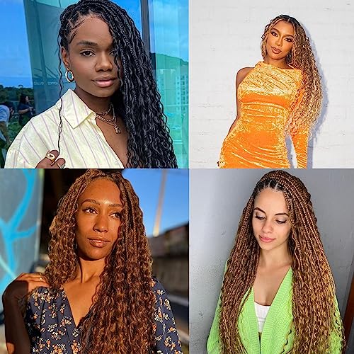 Ocean Wave Crochet Hair 30 Inch 1 Pack Long Deep Wave Crochet Hair Wavy Braiding Hair Synthetic Curly Crochet Hair For Black Women(30 Inch,1pack,Pink) - Image 4