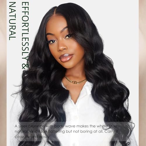 OCTSUN 24" Body Wave Lace Front Wigs Human Hair Pre Plucked Glueless Wigs Human Hair 180% Density 13x4 HD Lace Body Wave Human Hair Wig Brazilian Human Virgin Hair Lace Frontal Wigs for Women - Image 2