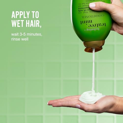 OGX Hydrating + Tea Tree Mint Conditioner, Nourishing & Invigorating Scalp Conditioner with Tea Tree & Peppermint Oil & Milk Proteins, Paraben-Free, Sulfate-Free Surfactants, 13 fl oz (Pack of 2) - Image 4