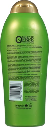 OGX Hydrating + Tea Tree Mint Shampoo, Nourishing & Invigorating Scalp Shampoo with Tea Tree & Peppermint Oil & Milk Proteins, Paraben-Free, Sulfate-Free Surfactants, 25.4 fl oz - Image 3